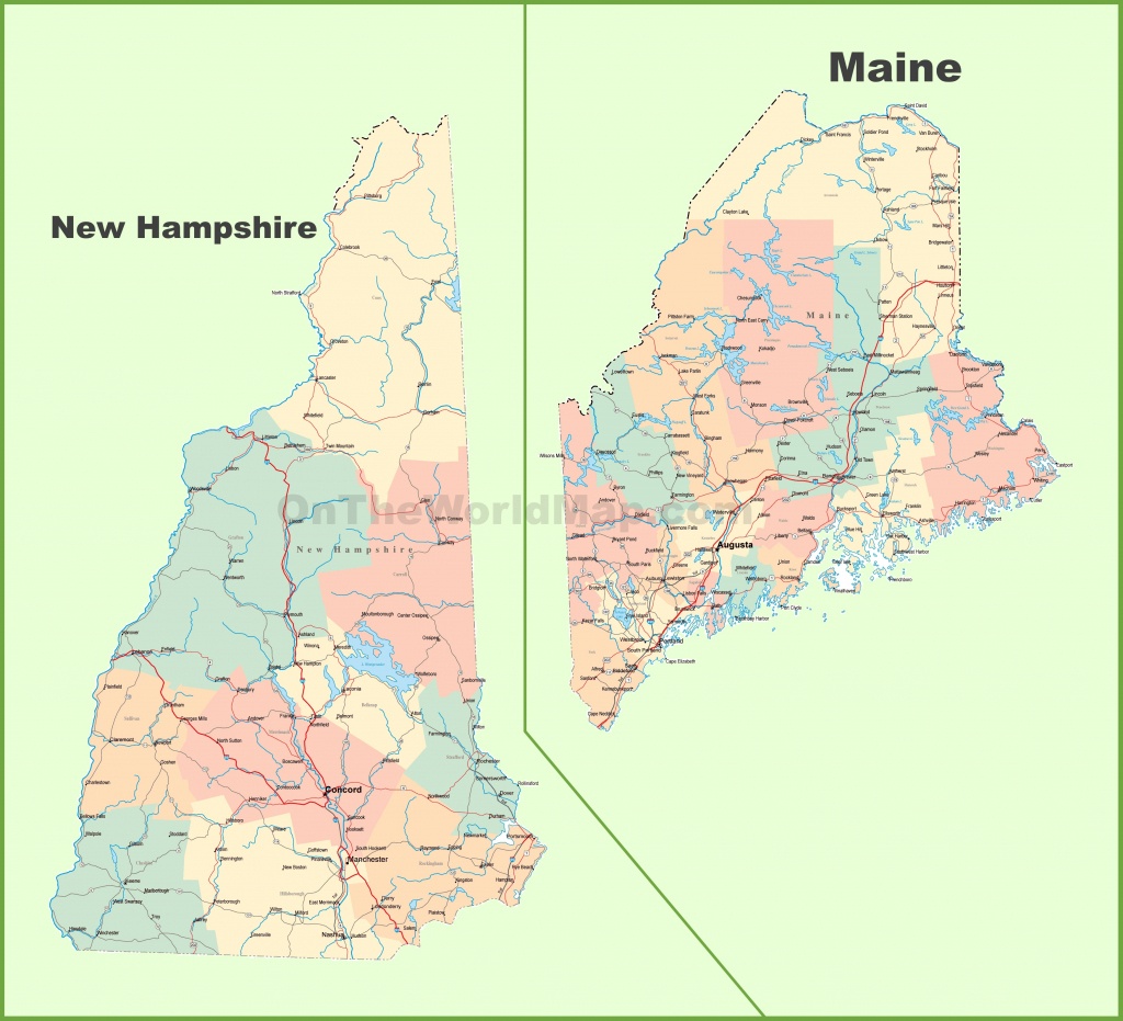 Map Of New Hampshire And Maine - Printable Map Of Maine