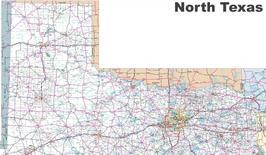 Map Of North Texas - Printable Map Of Texas Cities And Towns