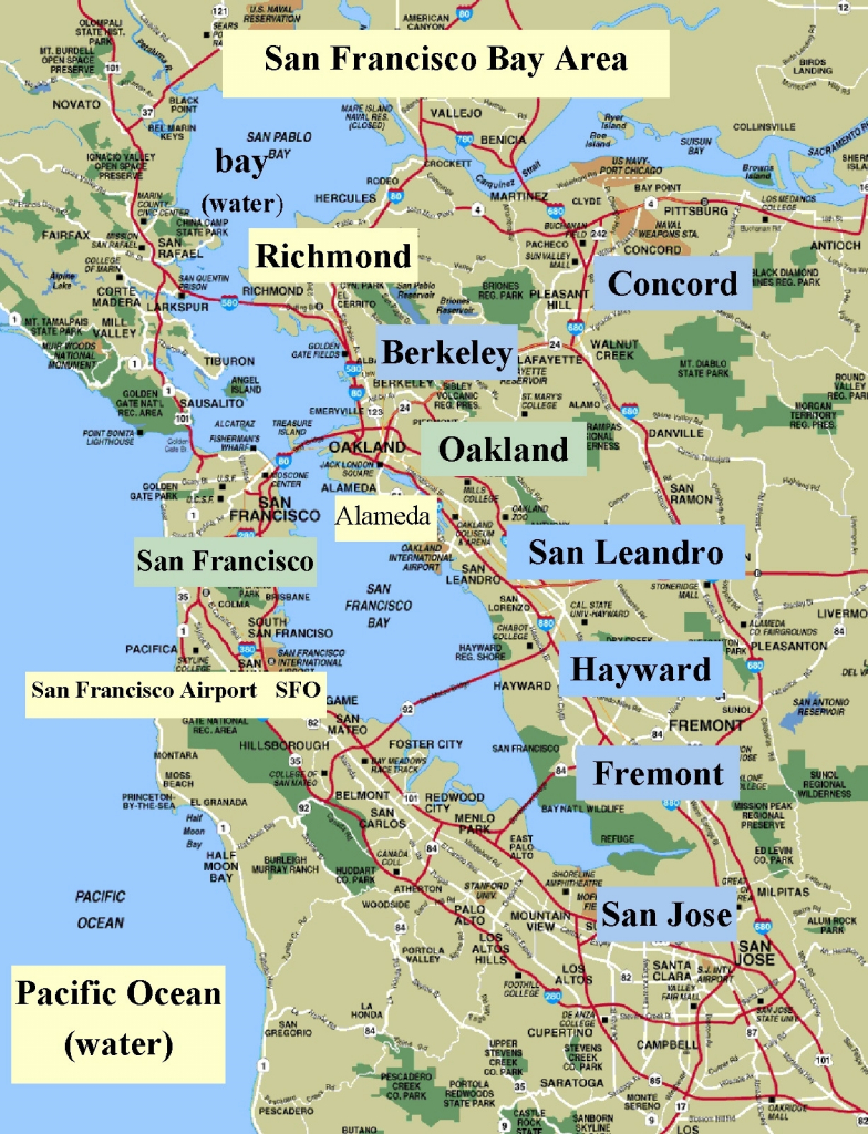 Map Of Northern California Cities Simple Sanfrancisco Bay Area And - San Francisco Bay Area Map California