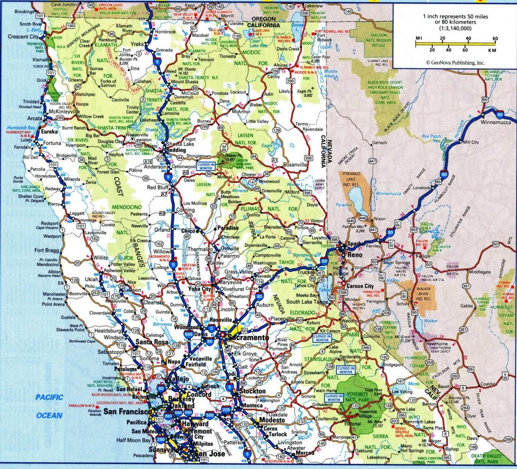 Northern California Road Trip Map Printable Maps - Map