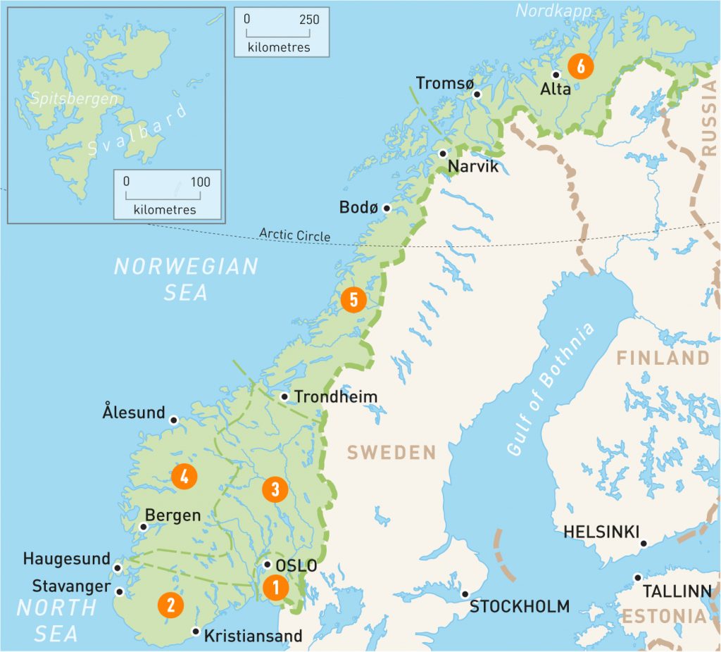 Map Of Norway Norway Regions Rough Guides Rough Guides Printable Map Of Norway