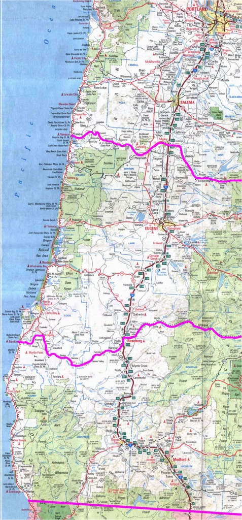 Map Of Oregon Coast Campgrounds California Coast Campgrounds Map - Oregon Road Map Printable