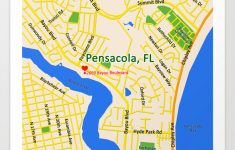 Map Of Pensacola, Fl Art Print - Printable Map Of Pensacola Florida