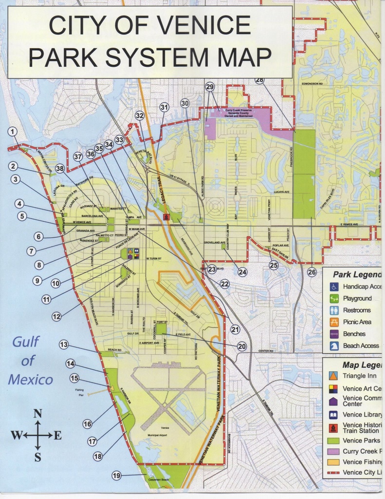 Map Of Public Parks &amp;amp; Trails In Venice, Florida. | Favorite Places - Sarasota Florida Map Of Florida