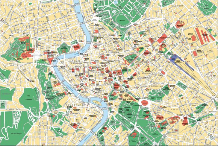 Map Of Rome Attractions Printable