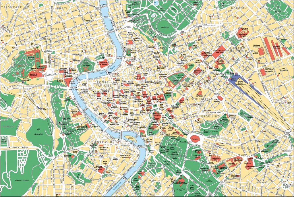 Map Of Rome Tourist Attractions, Sightseeing &amp;amp; Tourist Tour - Map Of Rome Attractions Printable