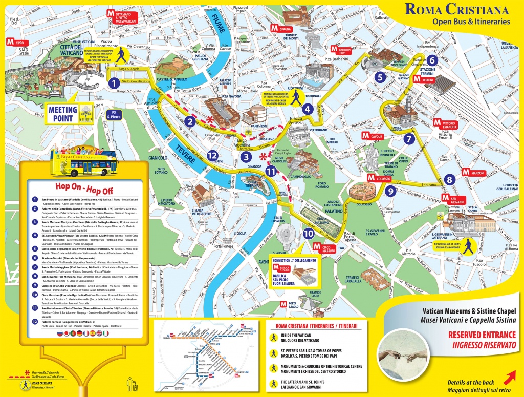 Map Of Rome Tourist Attractions, Sightseeing &amp;amp; Tourist Tour - Tourist Map Of Rome Italy Printable