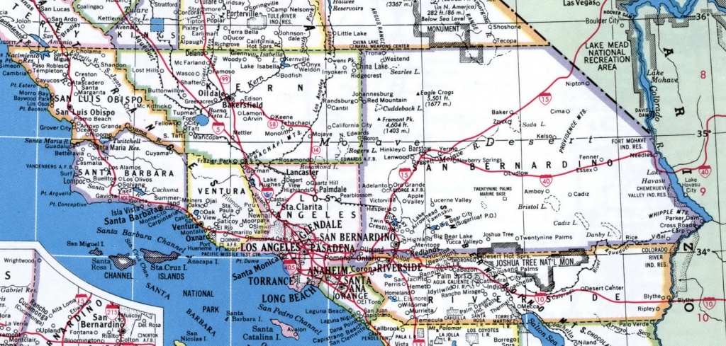 Map Of S California And Travel Information | Download Free Map Of S - Road Map Of Southern California