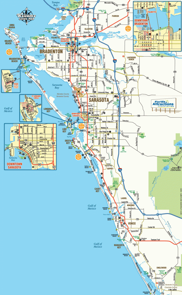 Map Of Sarasota And Bradenton Florida - Welcome Guide-Map To - Map Of Florida Showing Venice Beach