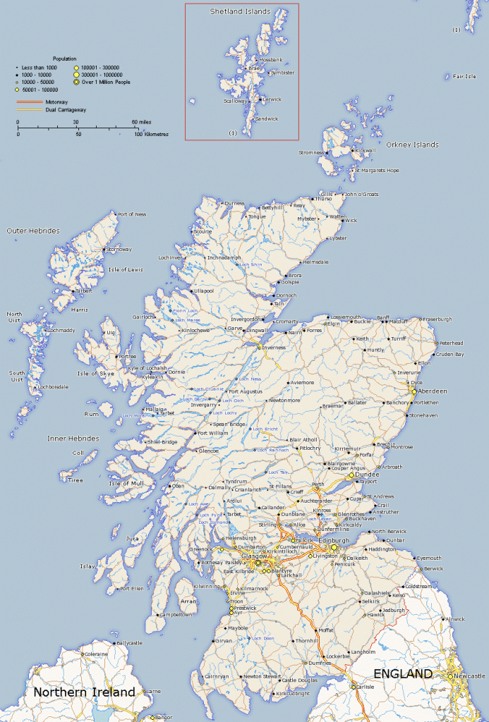 Map Of Scotland - Printable Map Of Scotland With Cities