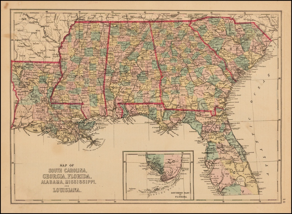 Map Of South Carolina, Georgia, Florida, Alabama, Mississipi And - Map Of Alabama And Florida