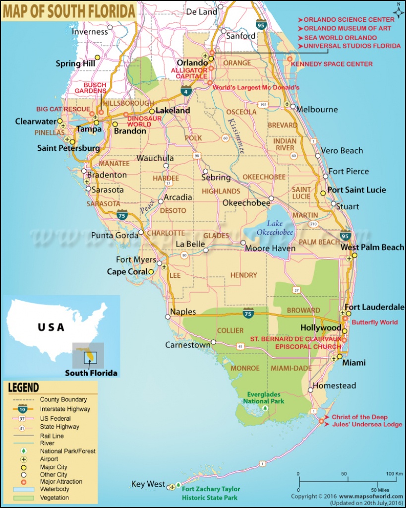 Map Of South Florida, South Florida Map - Florida Vacation Destinations Map