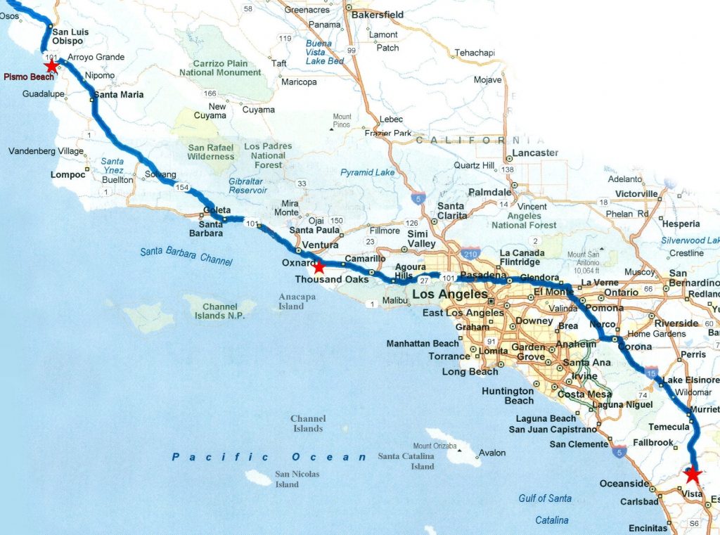 Map Of Southern California Coastal Towns Beautiful Road Map Within ...