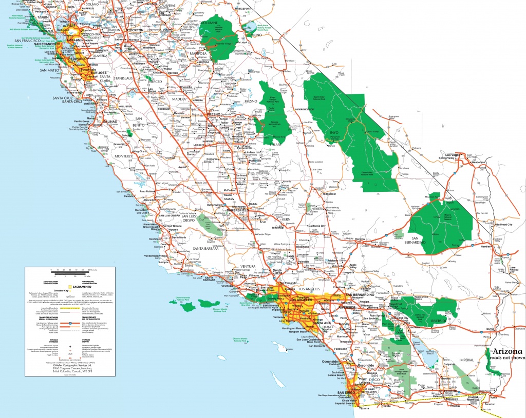 Map Of Southern California - Large Map Of Southern California
