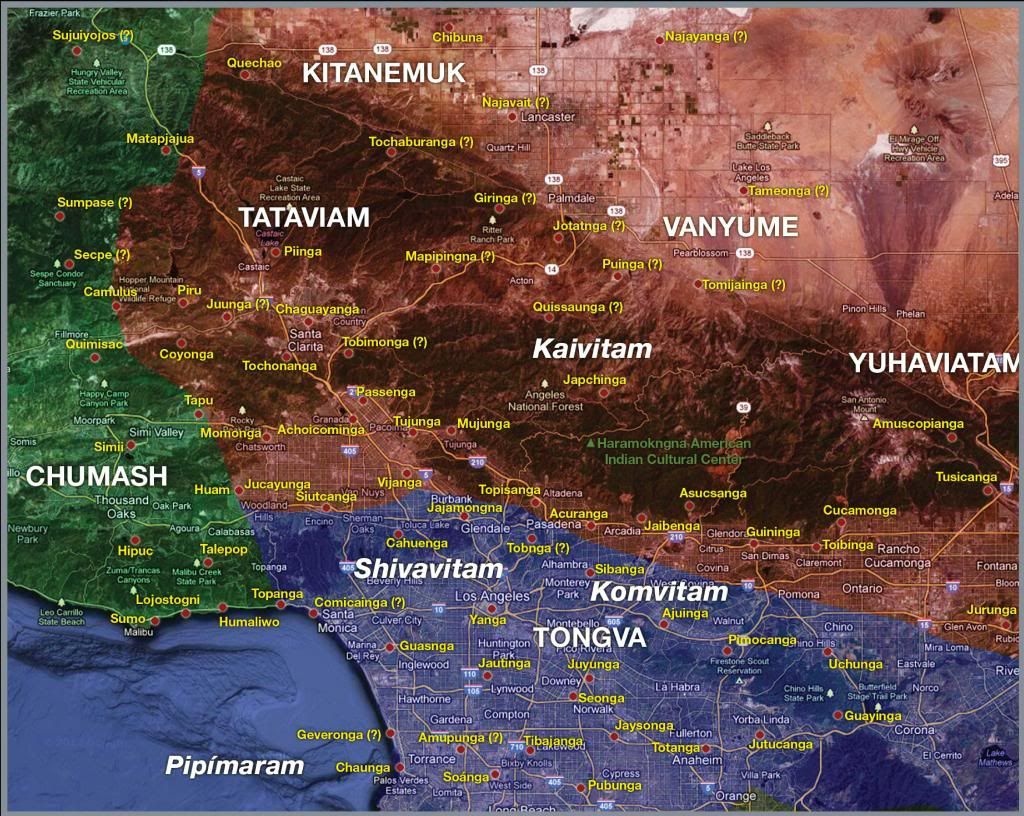 Map Of Southern California Tribes | Rock Art, Gabrielino-Tongva - Southern California Native American Tribes Map