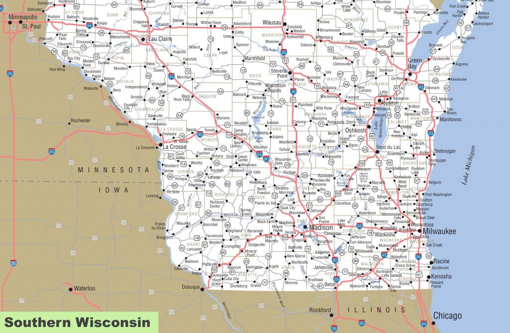 Map Of Southern Wisconsin - Map Of Wisconsin Counties Printable