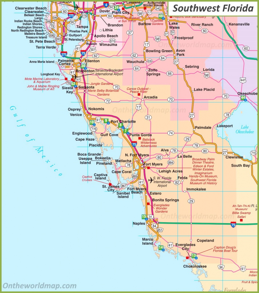 Map Of Southwest Florida - Map Of Southwest Florida