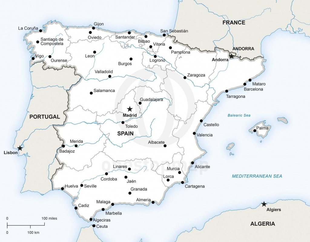 Map Of Spain Political | Travel | Map Of Spain, Map Vector, Map - Printable Map Of Spain Pdf