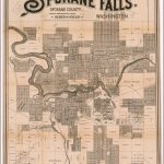 Map Of Spokane Falls. Spokane County, Washington. Compiled & Drawn   Downtown Spokane Map Printable