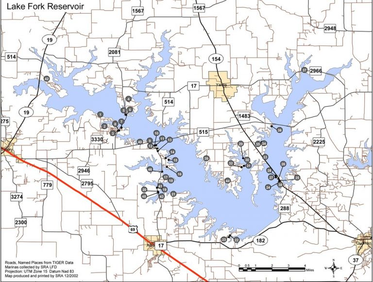 Map Of Texas Lakes And Reservoirs And Travel Information | Download