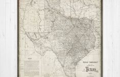 Map Of Texas, Texas Canvas Map, Texas State Map, Antique Texas Map - Texas Map Wall Decor