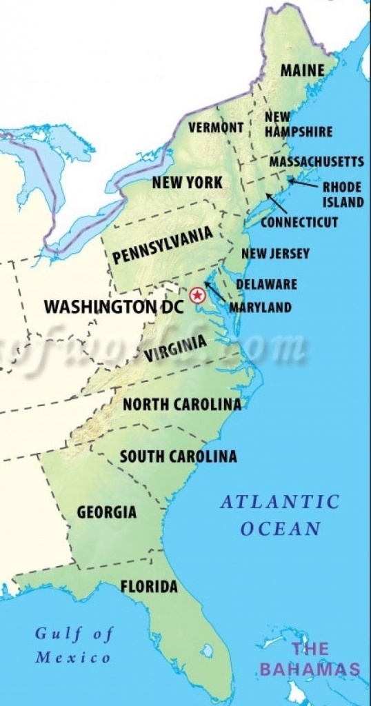 Map Of The East Coast Usa Free Printable Maps With Regard To United - Printable Map Of East Coast