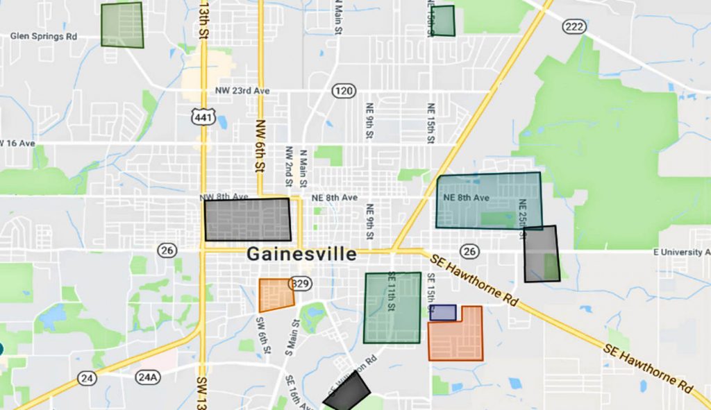 Map Of The Gainesville Florida - Map Of The Gainesville Florida Gangs And Hoods Map Of Gainesville Florida Area 1024x591 