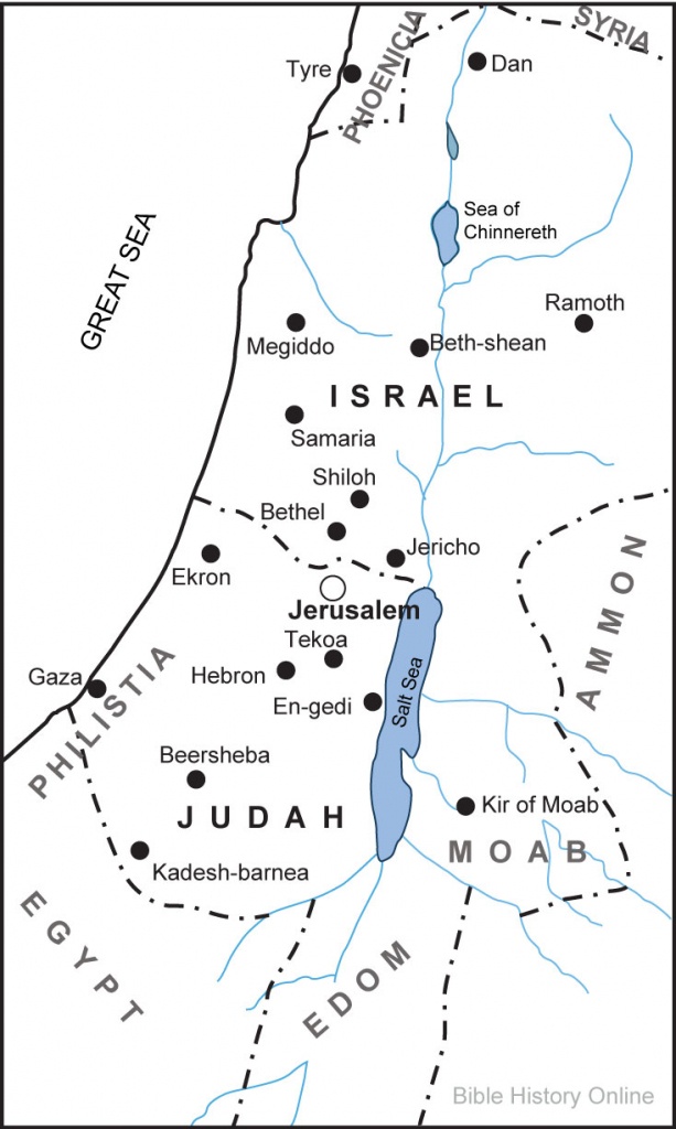 Map Of The Kingdoms Of Israel And Judah (Bible History Online) - Printable Bible Maps For Kids