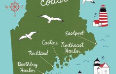 Map Of The Maine Coast! | * M Y _ W O R K * | Map Art, Art Prints Et Art - Printable Map Of Maine Lighthouses