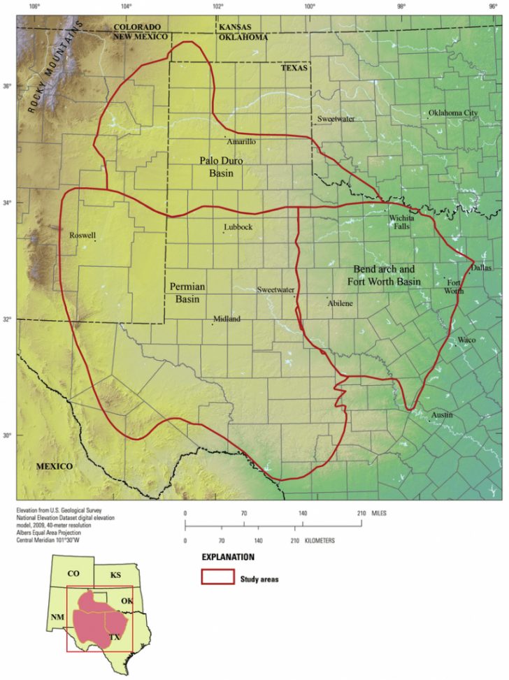 Map Of The Permian And Palo Duro Basins And Bend Arch-Fort Worth ...