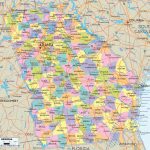 Map Of The State Of Georgia   Map Includes Cities, Towns And   Georgia Road Map Printable