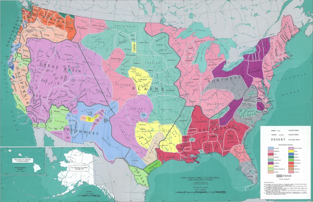 Map Of The United States - Early Native American Tribes - Texas Indian Tribes Map
