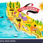 Map Of Tourist Attractions In California Stock Photo: 74965008   Alamy   California Attractions Map