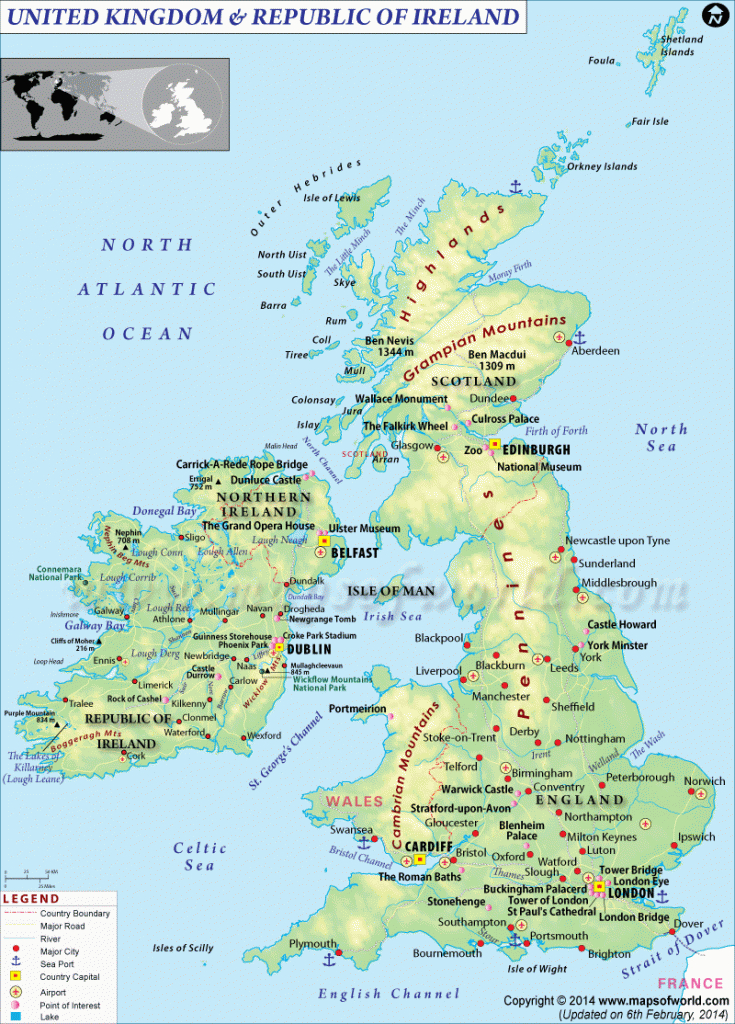 Map Of Uk And Ireland - Printable Map Of Ireland And Scotland