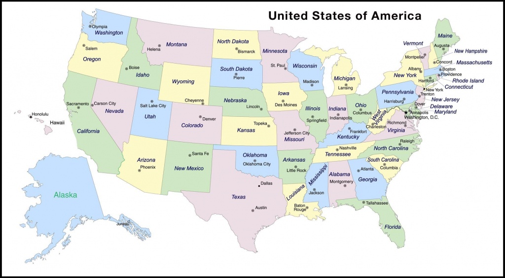 Map Of Usa State Capitals And Travel Information | Download Free Map - Free Printable Us Map With States And Capitals