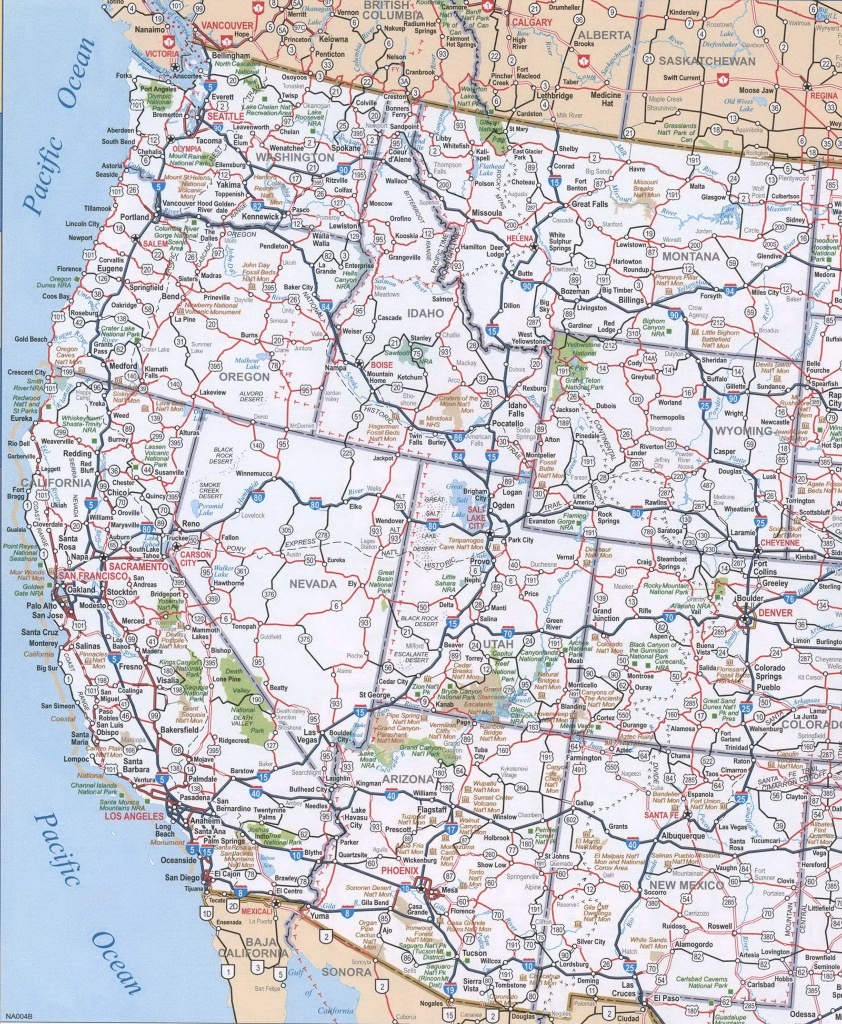 Map Of Western United States, Map Of Western United States With - Printable Road Map Of Western Us