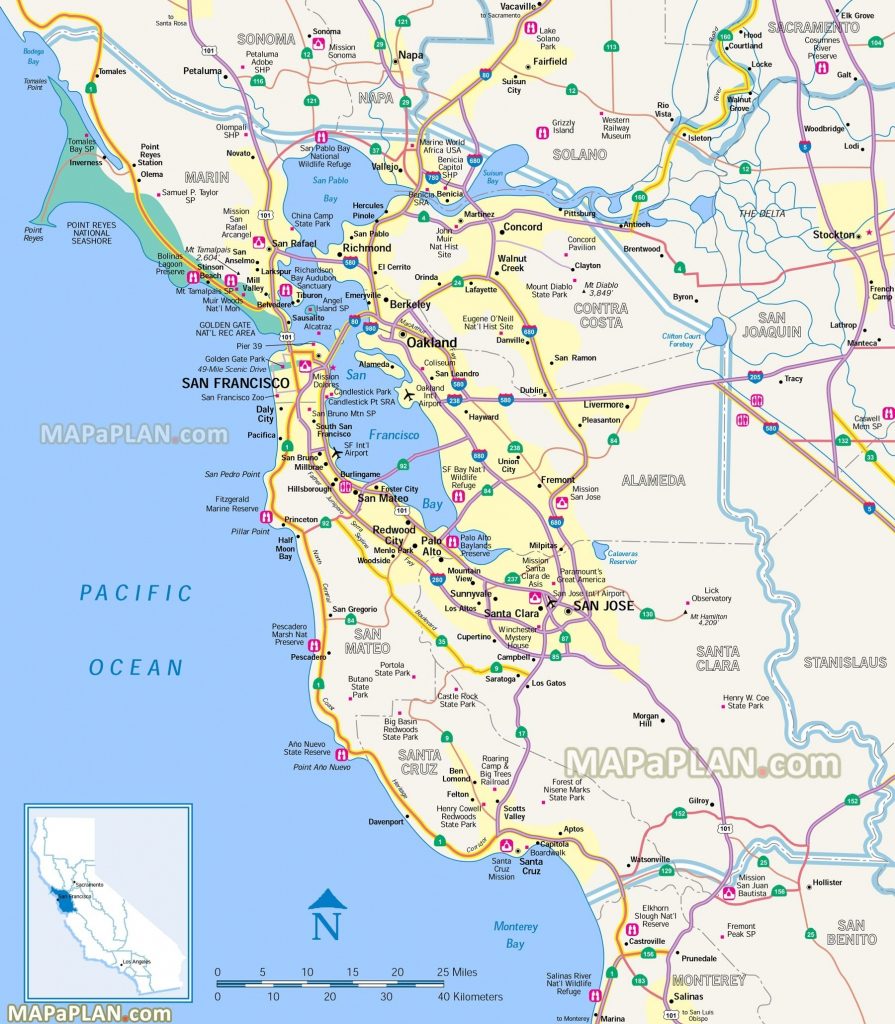 Map Reference. Map Of California Bay Area Cities – Reference - Map Of ...