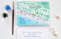 Map Save The Date, Seaside Wedding Save The Date | Mospens Studio - Seaside Florida Map