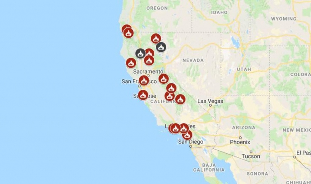 California Fires Map Shows The Extent Of Blazes Ravaging State's