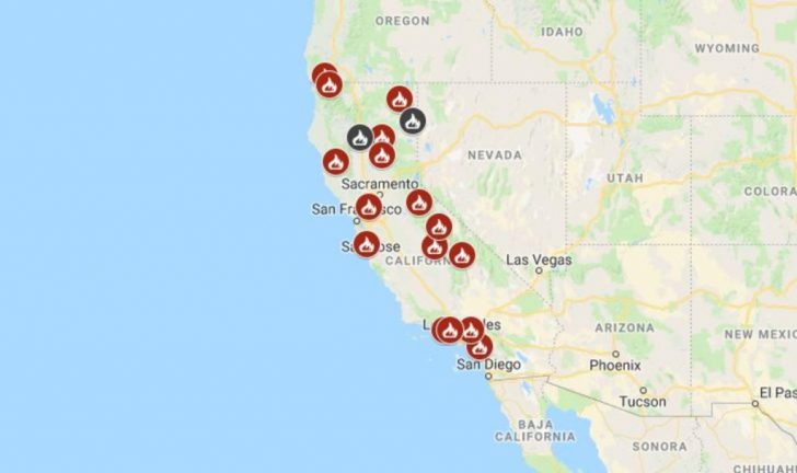 Map Of Current California Wildfires