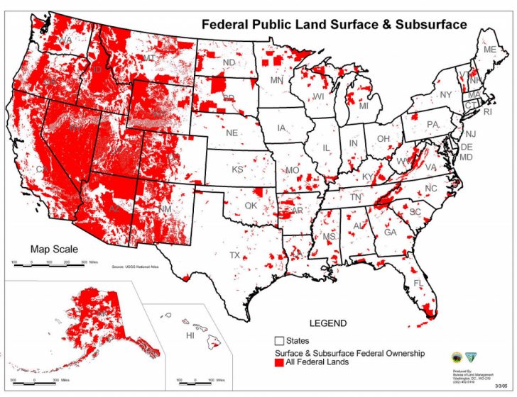 Map Showing Stunning Extent Of Federal Controlled Land Texas Blm Land Map Printable Maps