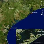 Map Showing The Texas Coast With Port Aransas And Galveston Marked   Google Maps Port Aransas Texas