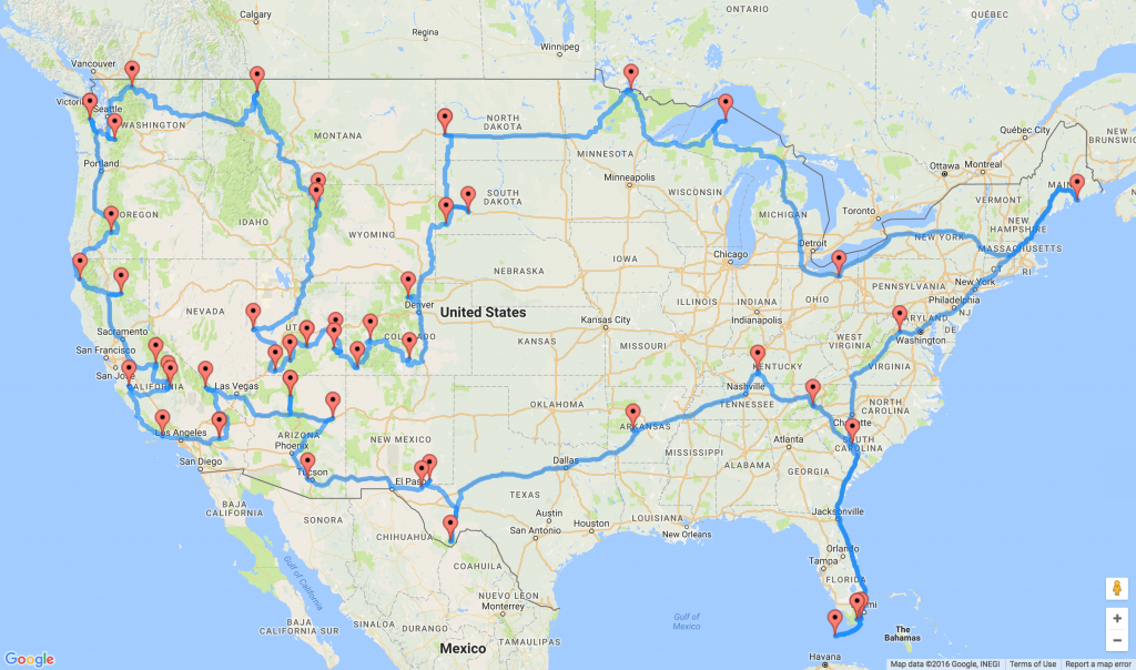 Map Shows The Ultimate U.s. National Park Road Trip - California To Florida Road Trip Map