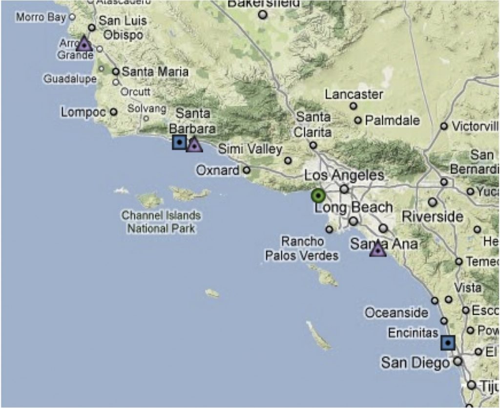 Map Southern California Coast Maps Of California Map Southern For