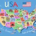 Map Usa Kids Kids Map Usachildren S Illustrator Carla Daly   Printable Children&#039;s Map Of The United States