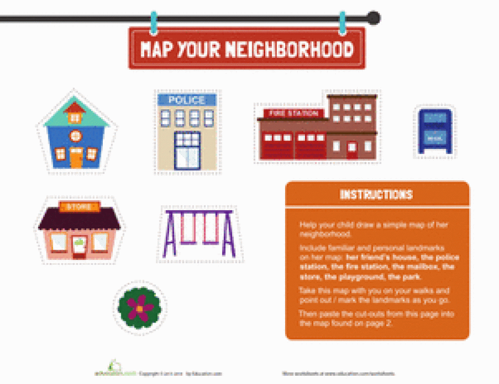 Map Your Neighborhood | Gs Projects | Preschool Social Studies - Community Map For Kids Printable
