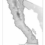 Mapa Para Imprimir De Baja California Mapa Mudo De Montañas De Baja   Baja California Norte Map