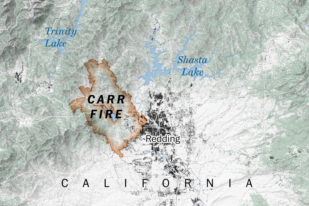 Mapping California&amp;#039;s Carr Fire - Washington Post - California Fire Zone Map