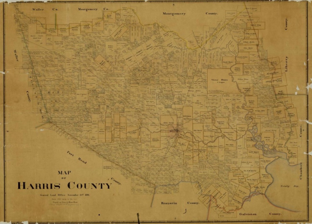 Mapping Texas: From Frontier To The Lone Star State — Map Of Harris - Map Records Of Harris County Texas