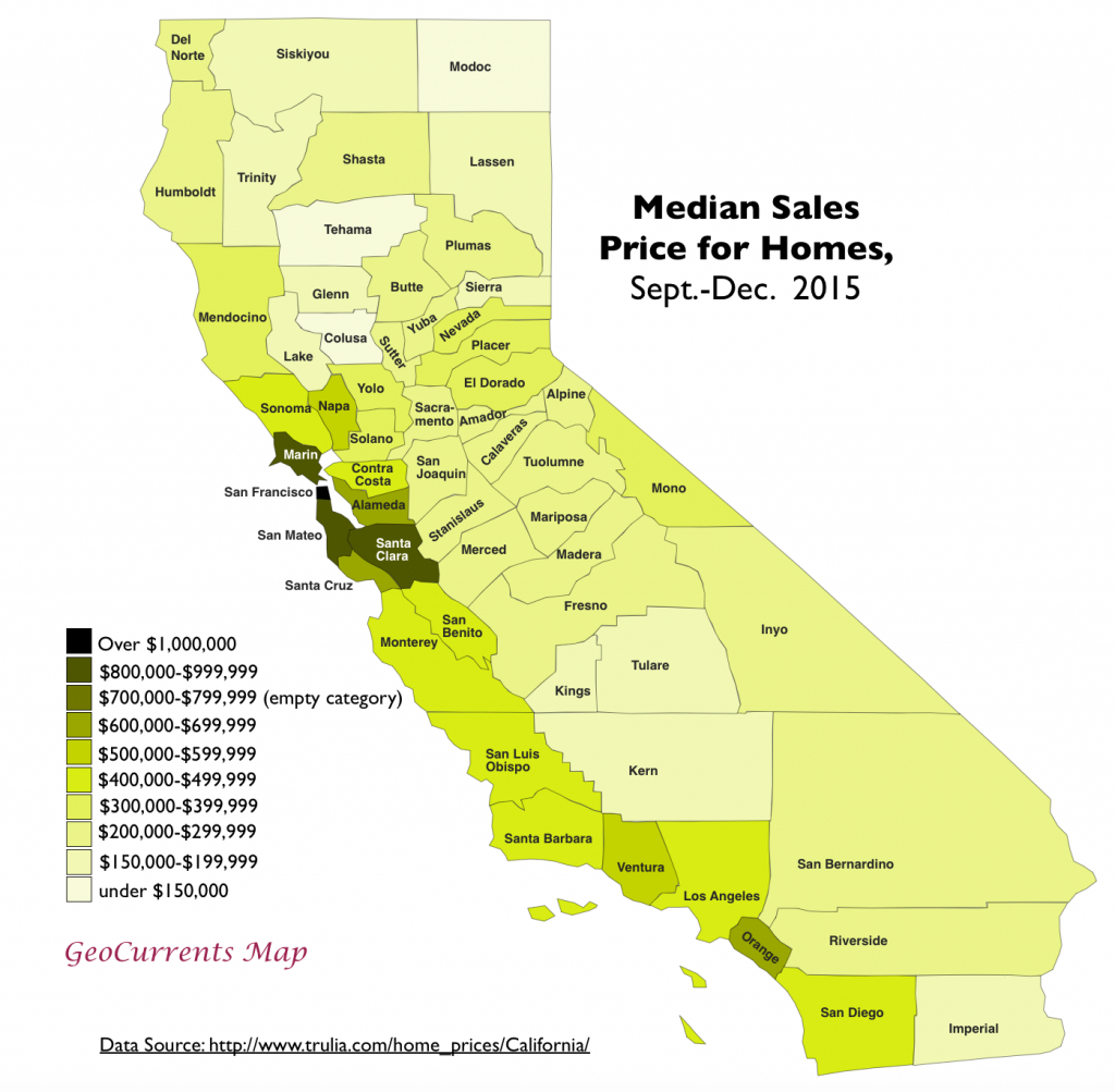Mapping The Extraordinary Cost Of Homes In California - Https Www Map Of California